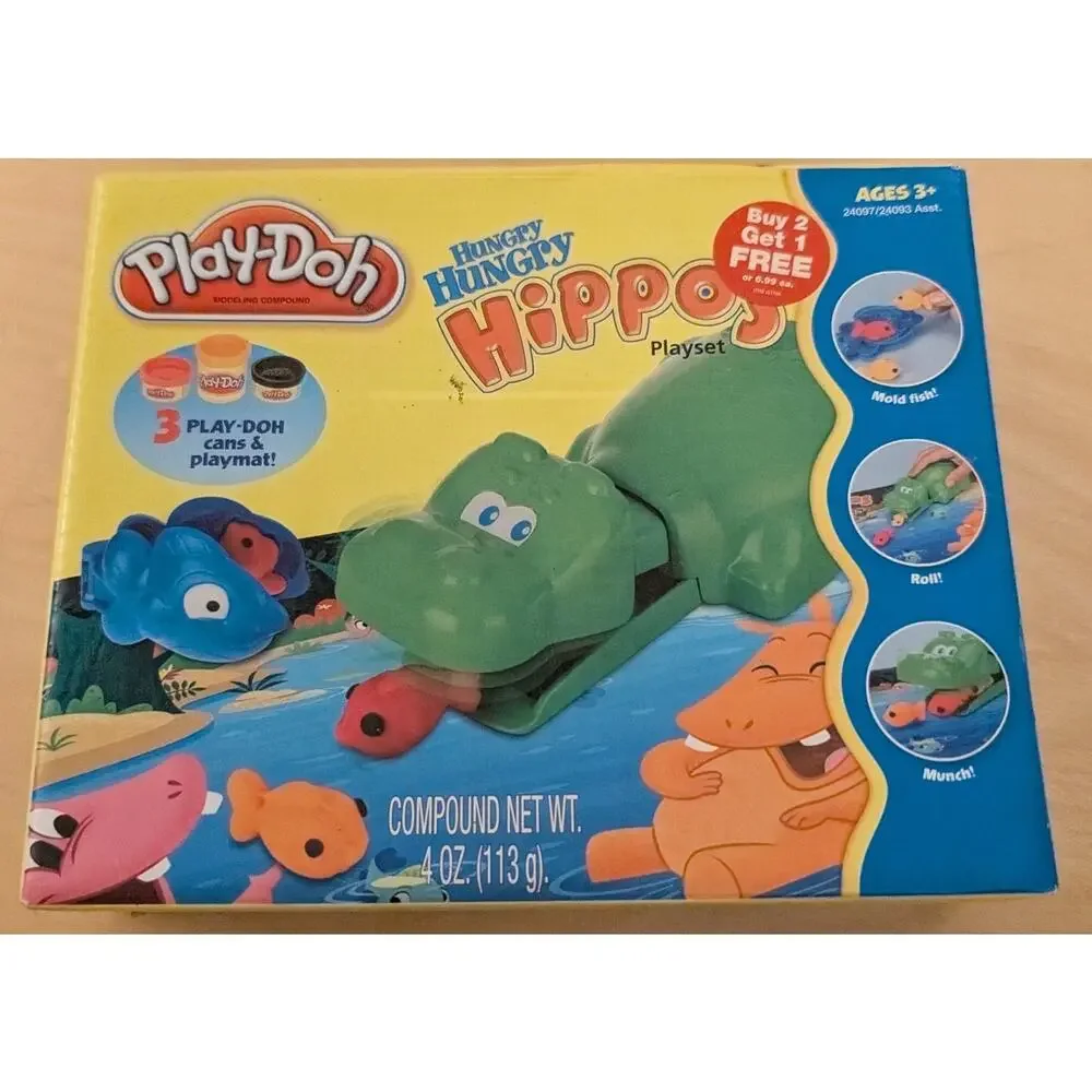 💧NIB Hungry Hungry Hippos Playdoh Set